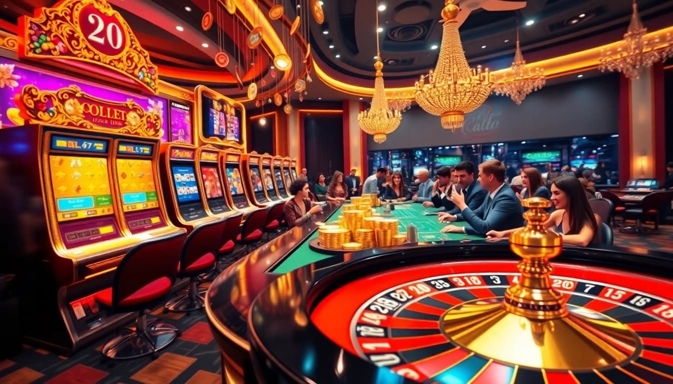 Experience thrilling gameplay at https://nekatwinofficial.com/ with vibrant slot machines and an elegant poker setting.