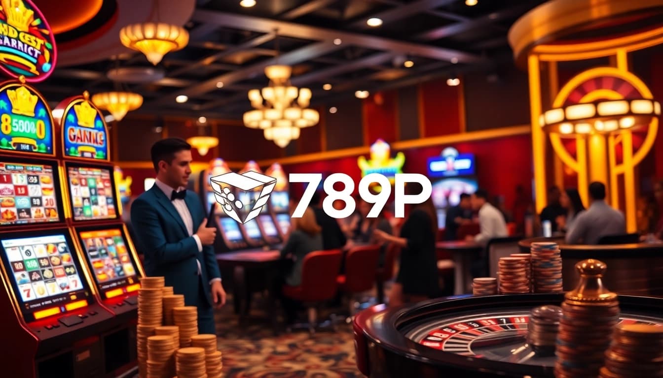 Experience the excitement of 789P with vibrant casino gaming tables and thrilling slot machines.