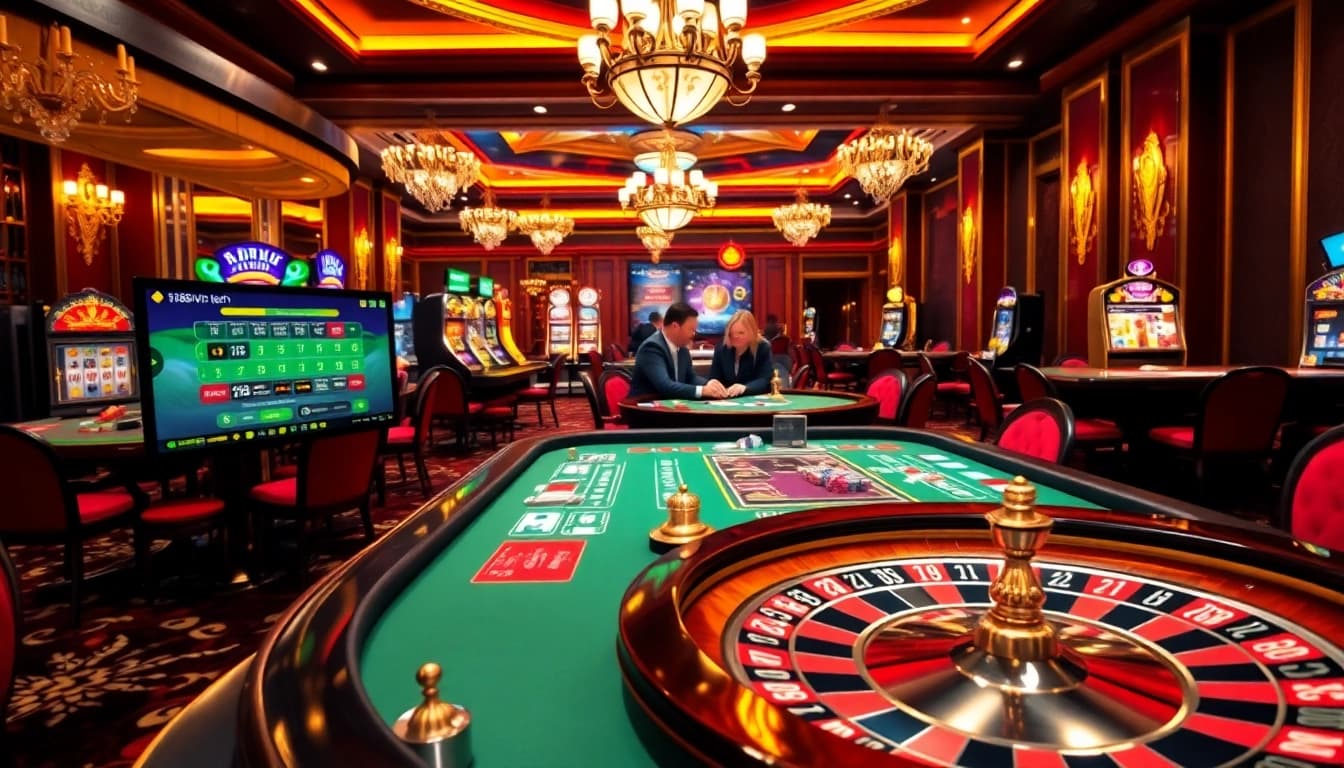 Players enjoying gaming action at https://68vip.tech/ with colorful chips and a roulette wheel.