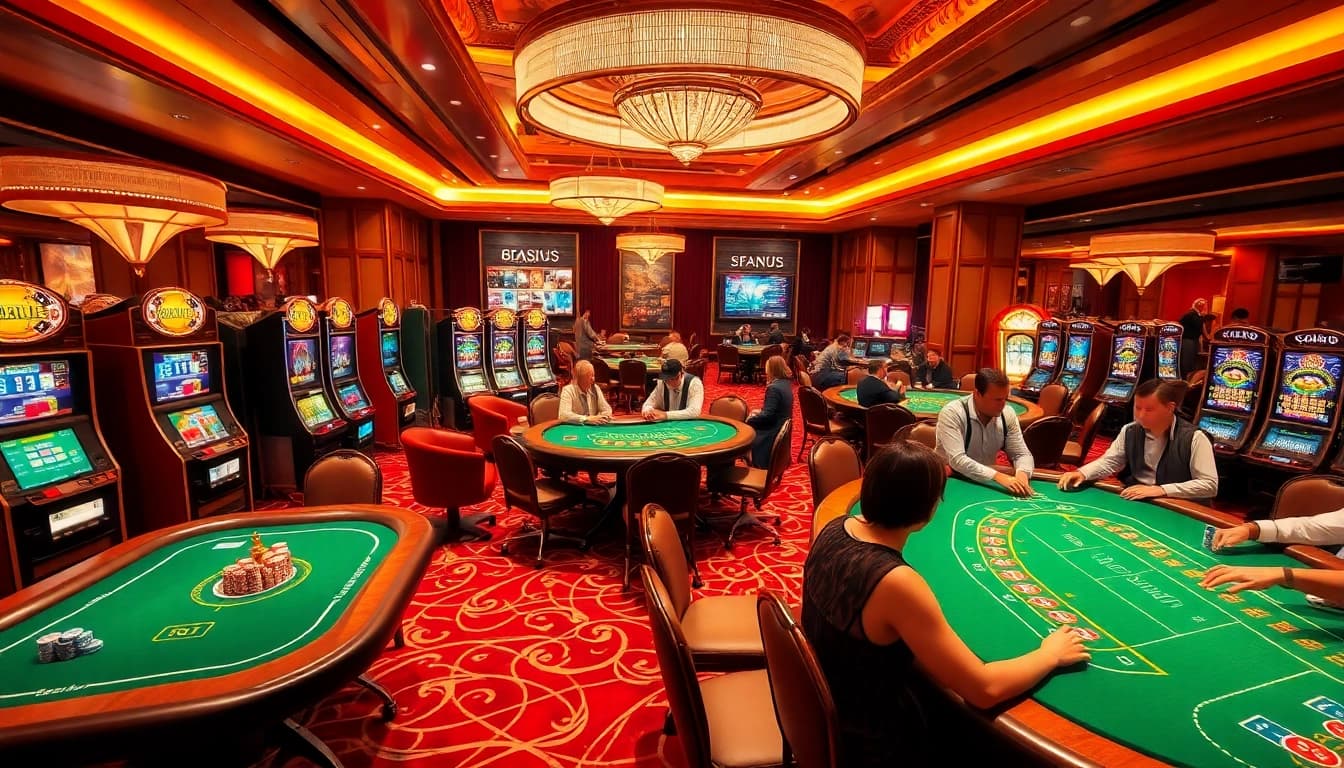 Exciting gambling action at CWIN - where players engage with slots, poker, and table games.