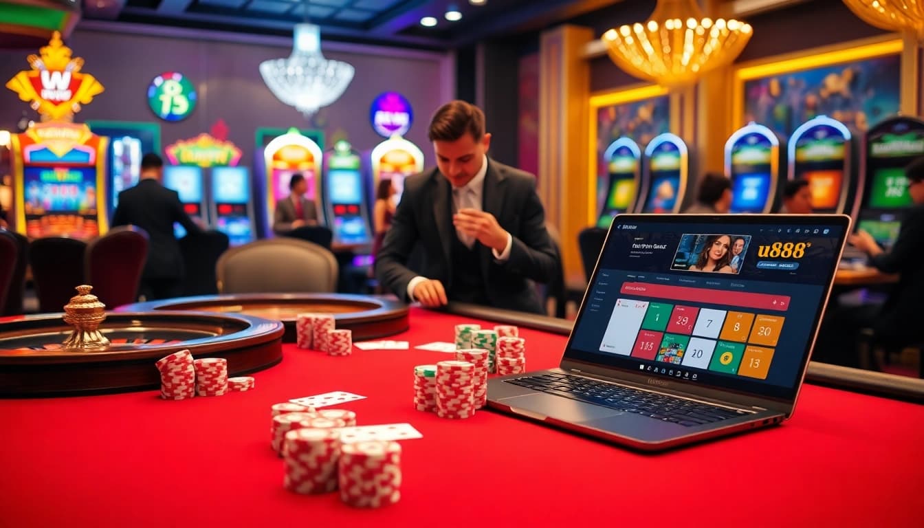 Experience the thrill of gambling at u888 with luxurious poker and exciting slot machines in a vibrant casino.