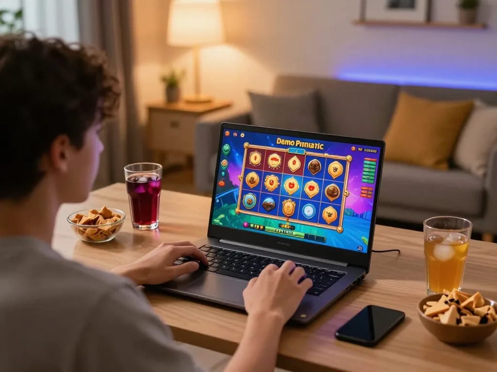 Engage with Demo Slot Pragmatic while enjoying a cozy home gaming session, emphasizing strategic fun.