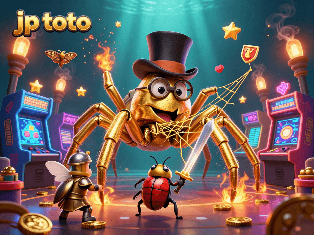 Engage with jp toto's thrilling gaming experience featuring vibrant 3D characters in an immersive casino setting.