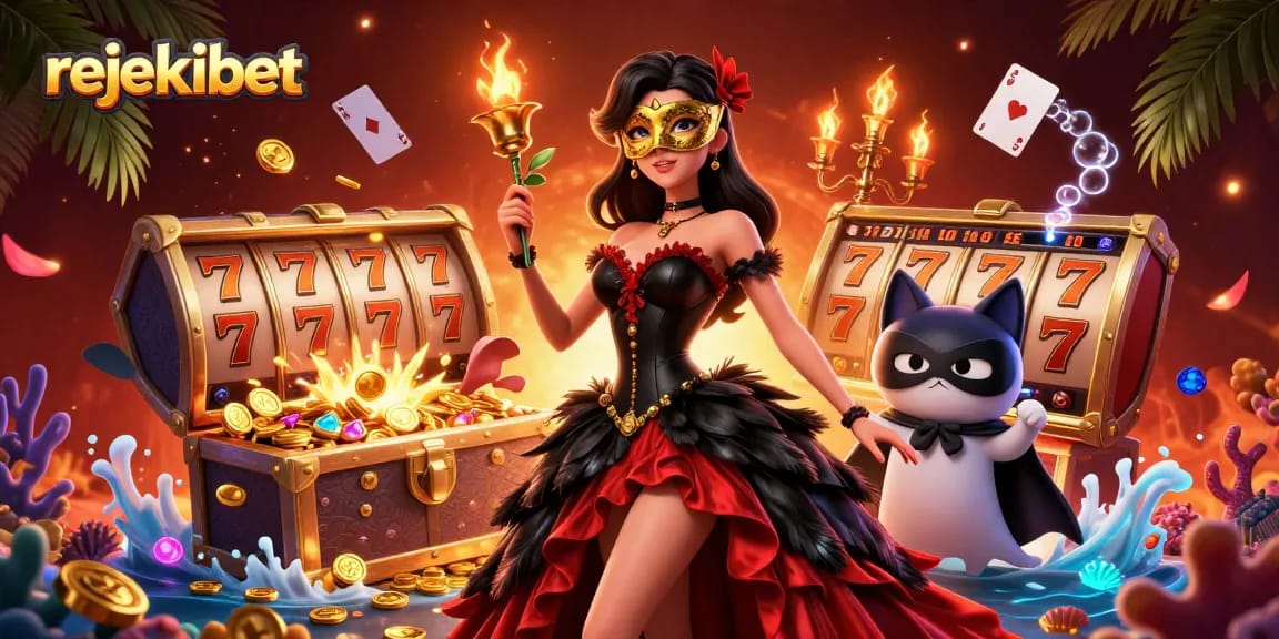 Experience winning with rejekibet, showcasing an enchanting scene with golden slots and dynamic game elements.