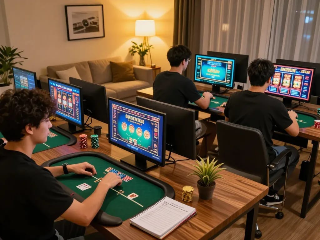 Engaging players in a vibrant online gaming session, experiencing tai kp88 with rich graphics and cozy atmosphere