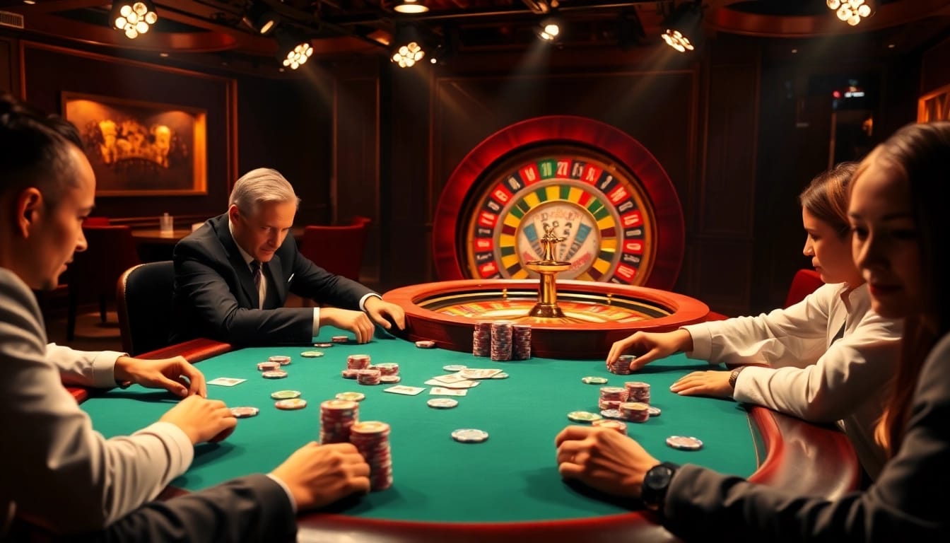Experience the thrill of high-stakes poker with vibrant chips and cards at https://dn882.pro/ casino.