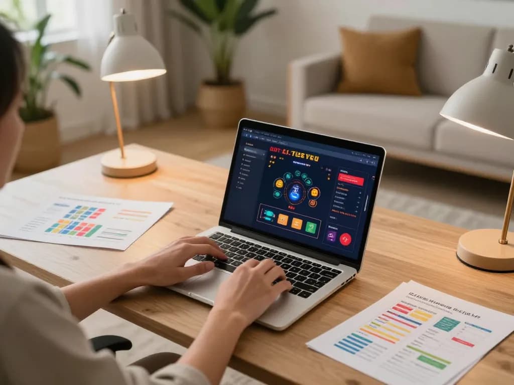 Engaging in strategic online gaming at a stylish setup, lv88seo featured on screen.