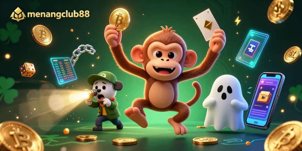 Engage in thrilling adventures on menangclub88 with animated characters in a lively casino setting.