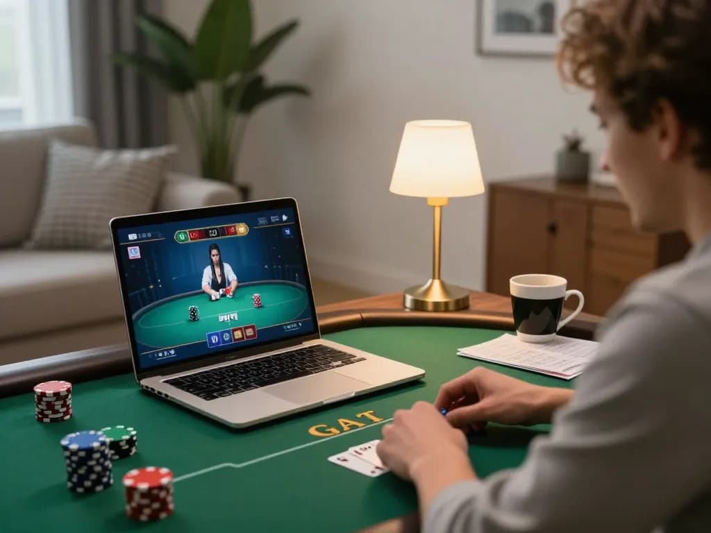 Engaging online poker gameplay experience at 789win2 platform with notes and coffee