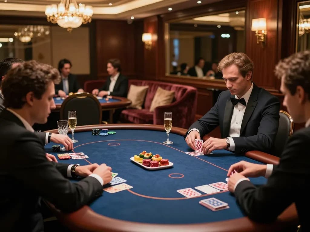 High-stakes poker excitement in an exclusive VIP area showcasing XX88 gaming experience