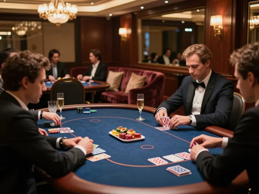 High-stakes poker excitement in an exclusive VIP area showcasing XX88 gaming experience