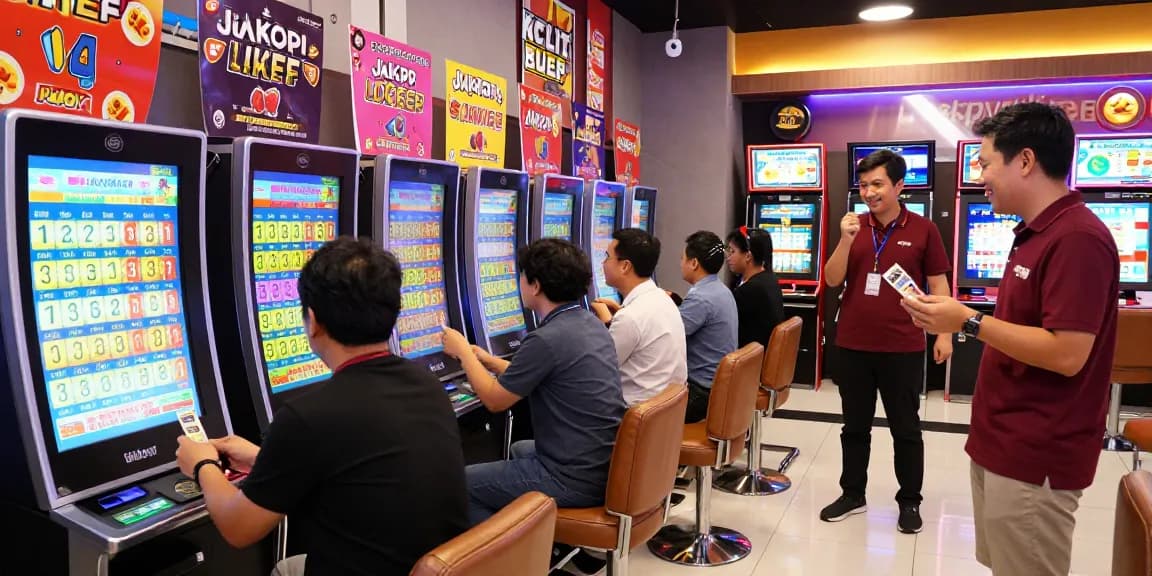 Pengunjung penuh semangat memasang taruhan sambil melihat keluaran HK di pusat permainan togel.