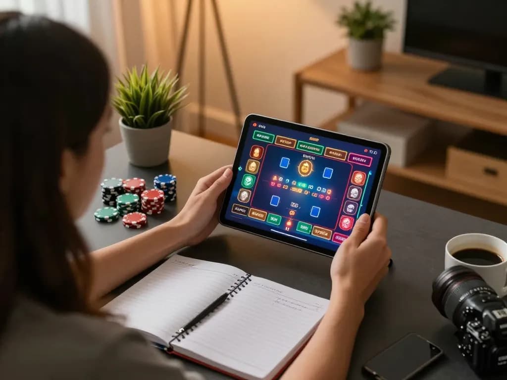 Engaging with Chatgpt caricature during an online casino gaming session at home