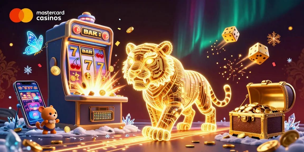 Experience thrilling action at mastercard casinos with a neon wireframe tiger and dynamic game elements.