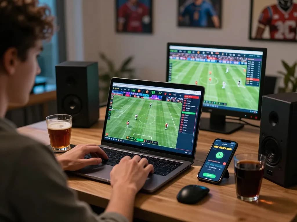 Engaging in strategic betting with Link FB88 during a live sports match.