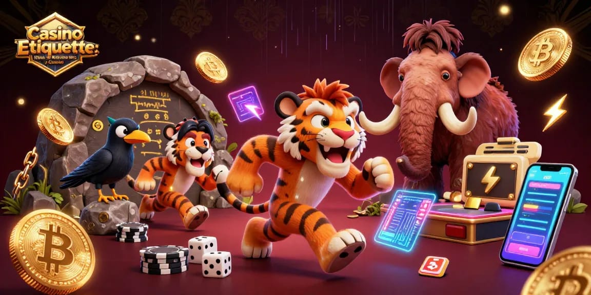Engage with Casino Etiquette: How to Behave in a Casino illustrated via a unique 3D scene full of vibrant, animated characters.