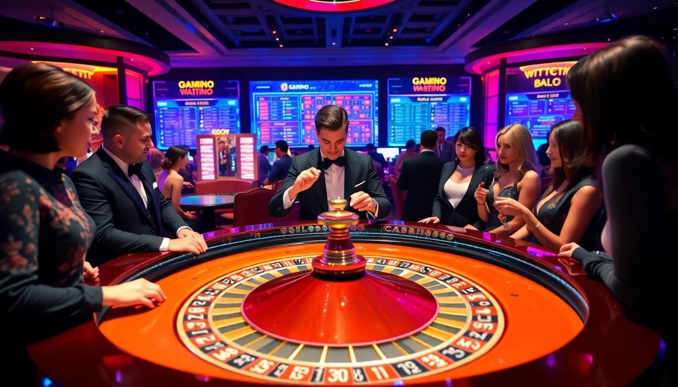 Players engage in thrilling MK8 betting at a luxurious roulette table.