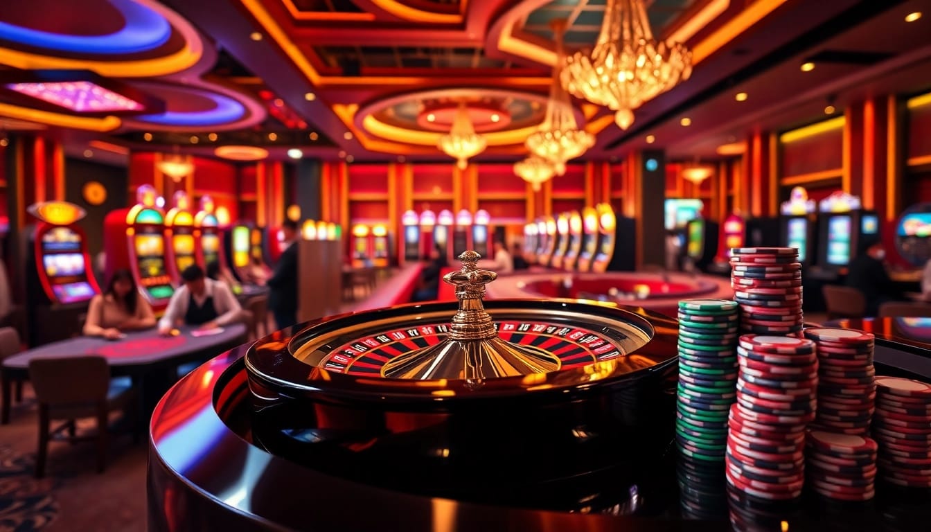 Experience thrilling gameplay at https://lc88ta.com/, featuring stunning casino visuals with roulette and poker action.