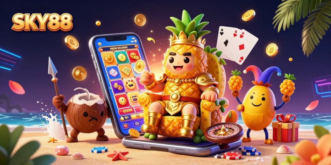 Experience thrilling gameplay and excitement with SKY88's vibrant casino scene filled with captivating elements.