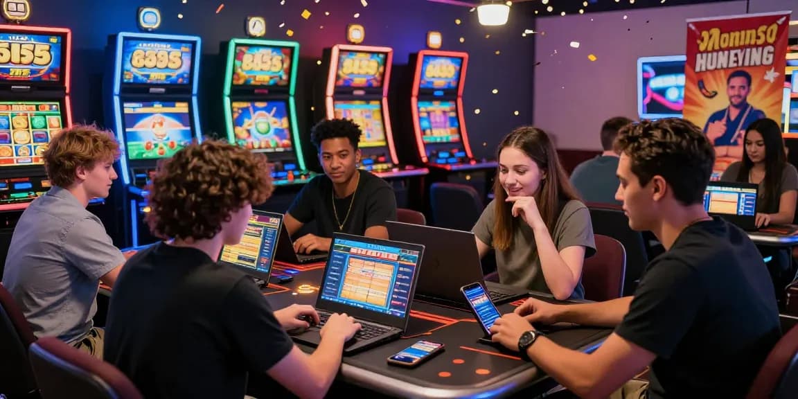 Komunitas pemain di https://honda555.net/ berdiskusi strategi togel dengan mesin slot berwarna-warni dan suasana penuh keceriaan.