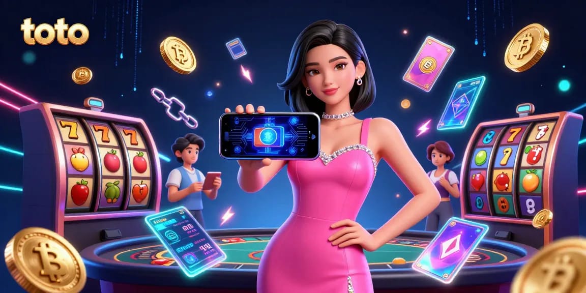 Experience thrilling casino games with toto in a vibrant 3D illustration featuring a confident player.