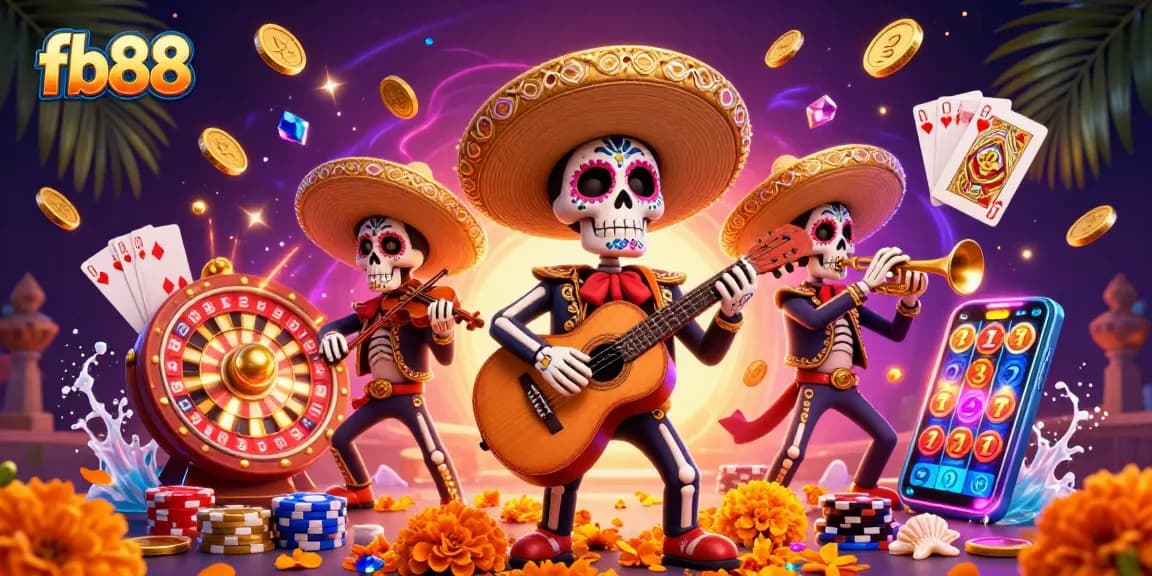 Enhance your gaming experience at fb88 with vibrant mariachi band and rich casino elements.