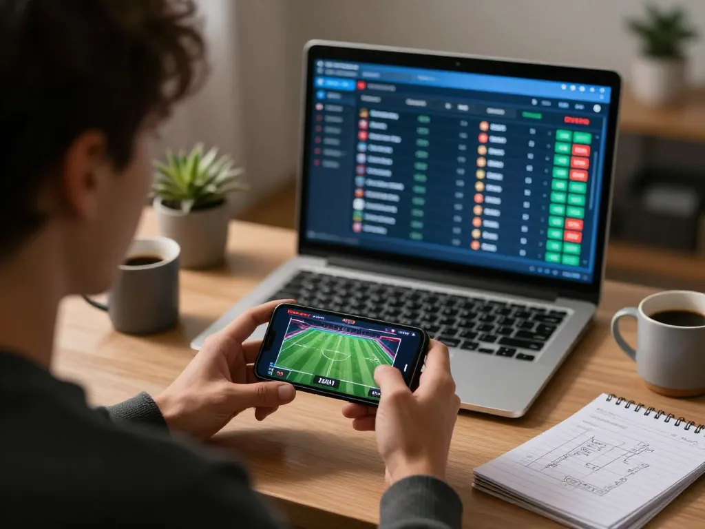 Engaging in live sports betting on smartphone via uu88 bet in a modern home environment