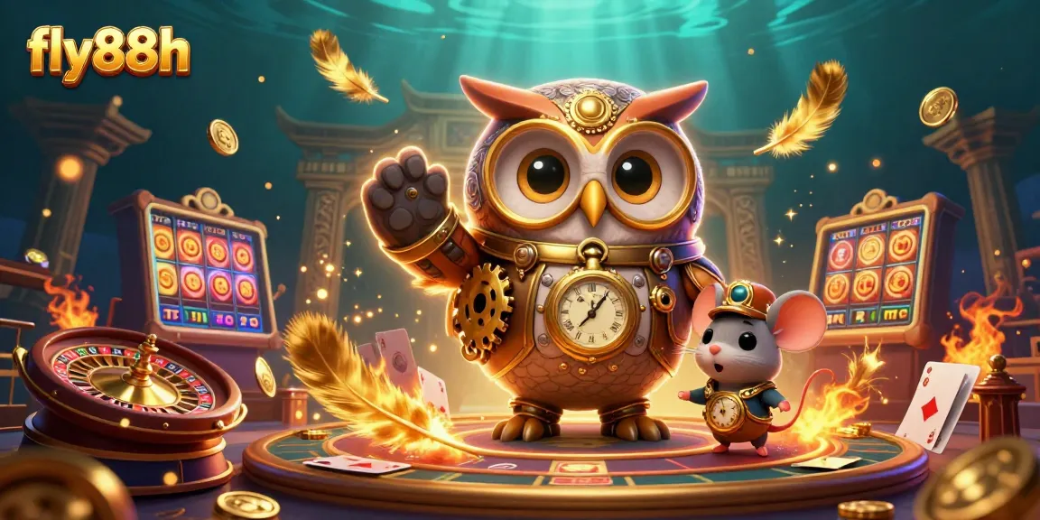 Experience the excitement of gaming with fly88h in this rich casino illustration featuring vibrant elements.
