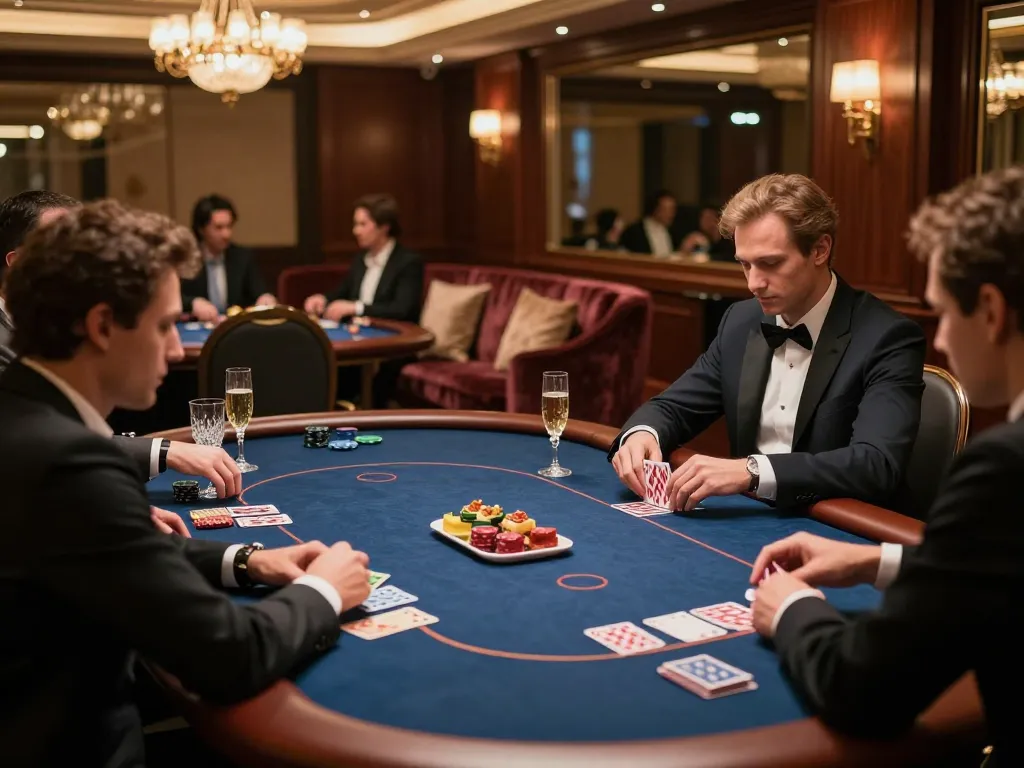 High-stakes poker excitement in an exclusive VIP area showcasing XX88 gaming experience