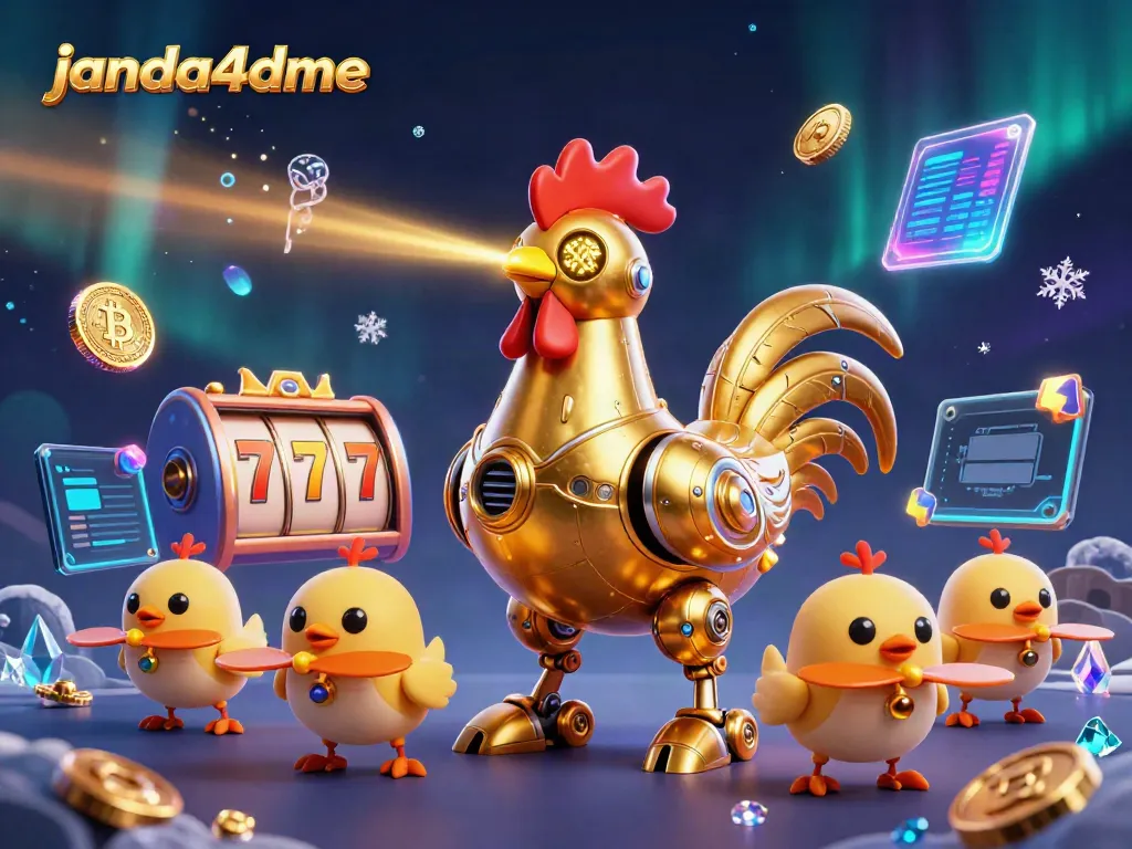 Janda4dme menggandakan kesenangan bermain di dunia kasino dengan robot ayam emas dan simbol jackpot.