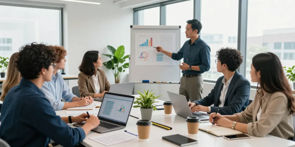 Kolaborasi bisnis di ruang kantor modern, tim profesional terlibat percakapan, balak66 menghubungkan jaringan.