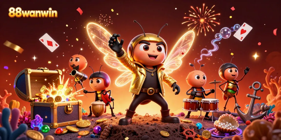 Experience the fun and excitement of 88wanwin with vibrant casino-themed characters and elements.