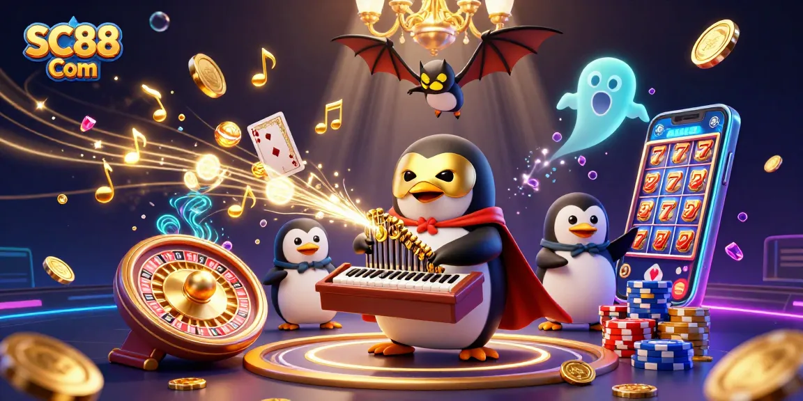 Score big with SC88 Com as the phantom penguin plays an organ of golden coins!