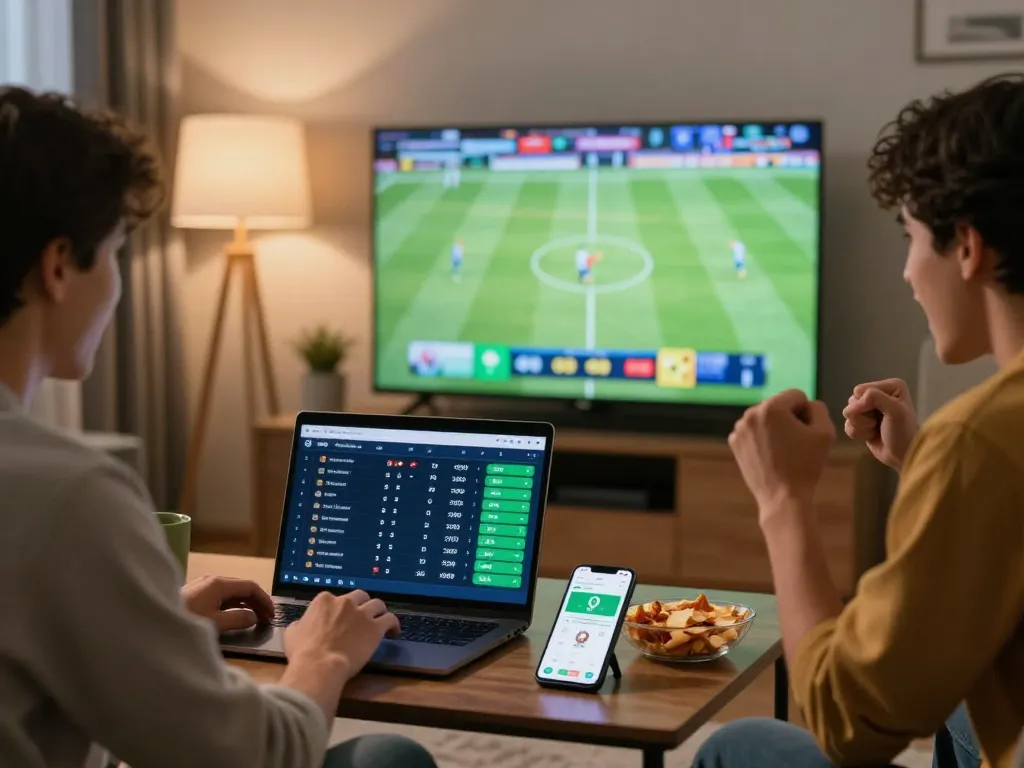 Exciting sports betting moment on luck8 interface with player engaging and cheering.