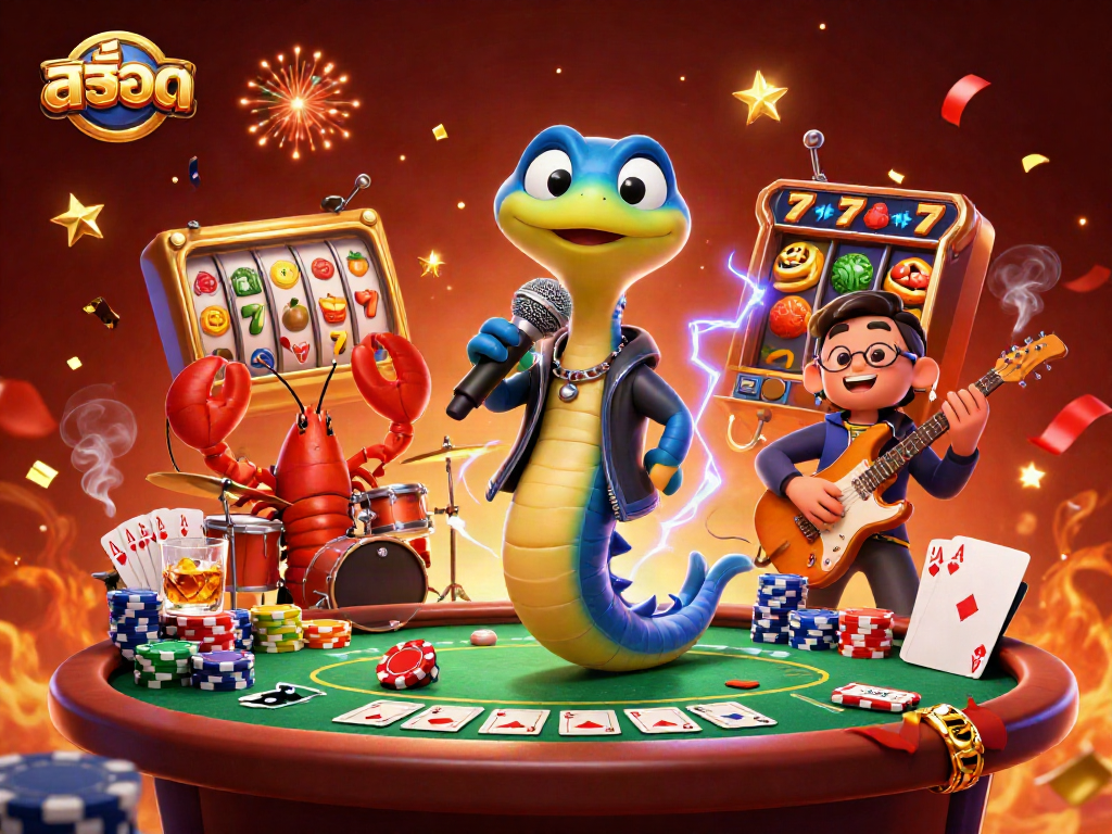 Experience สล็อต excitement in a vibrant underwater casino with animated characters and dynamic gaming elements.