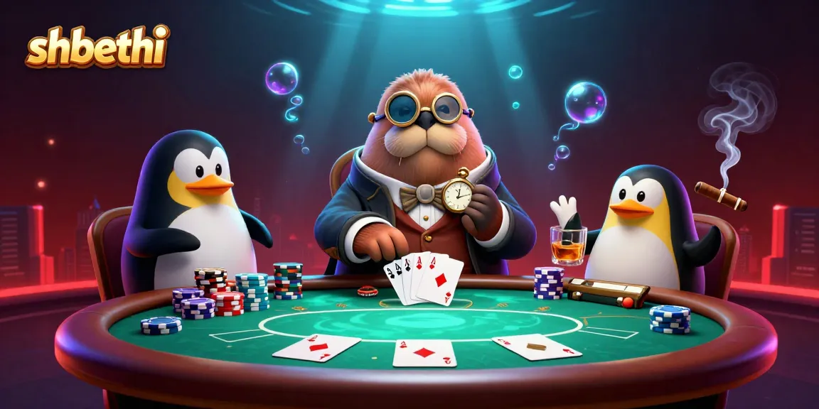 Experience thrilling poker action at shbethi with jolly characters playing underwater.