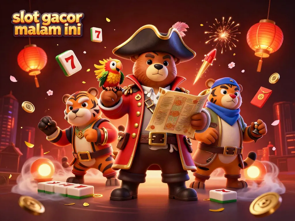 Experience vibrant fortunes at slot gacor malam ini with pirate-themed casino elements in a dynamic 3D scene.