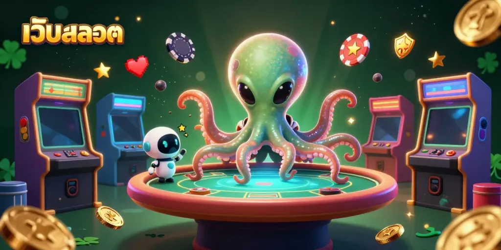 เล่นเกม เว็บสล็อต ผ่านโป๊กเกอร์อวกาศกับปลาหมึกและหุ่นยนต์น่ารัก