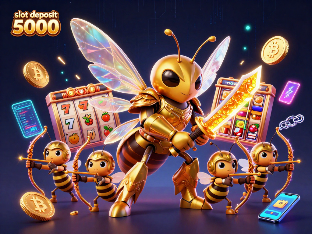 Engage with slot deposit 5000 options through this captivating 3D casino illustration featuring dynamic slot reels.
