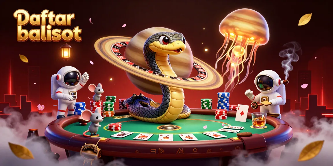 Experience the thrill of Daftar balisot with cosmic gaming elements in a vibrant illustration.