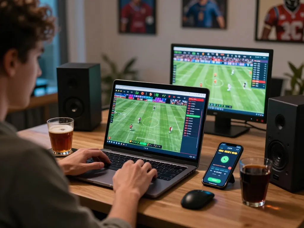 Engaging in strategic betting with Link FB88 during a live sports match.