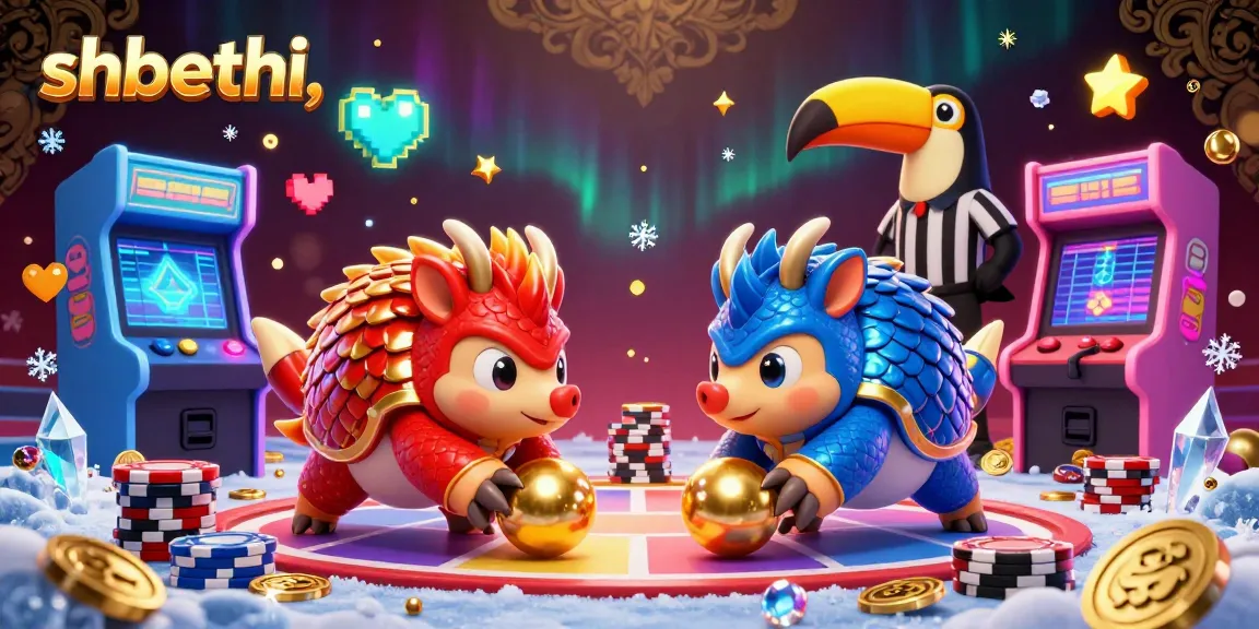 Watch shbethi's thrilling pangolins compete in a vibrant casino scene with colorful gaming elements.