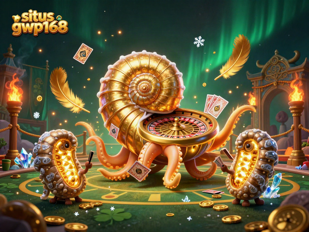 Menang di situs gwp168 dengan kartu di tangan dan nautilus berkilau berputar.