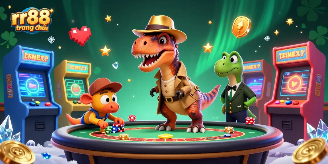 Win big at rr88 trang chủ with a thrilling blackjack game featuring unique dinosaur characters.