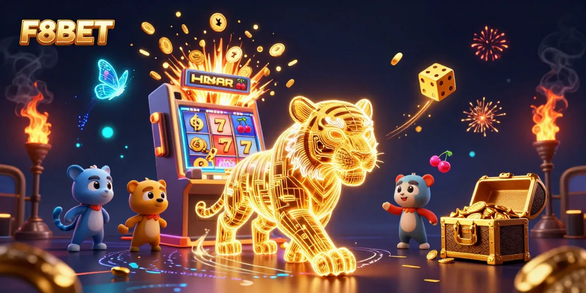 Experience the thrill of F8BET with a vibrant 3D casino scene featuring exciting jackpots and dynamic gameplay.