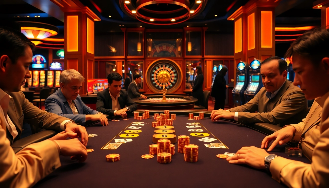 Experience the thrill of the B52 club with an exciting poker game in a luxurious casino setting.
