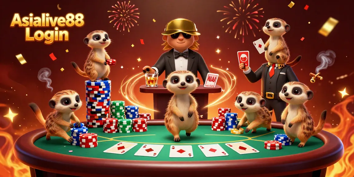 Experience the excitement of Asialive88 Login with meerkats running a vibrant casino.
