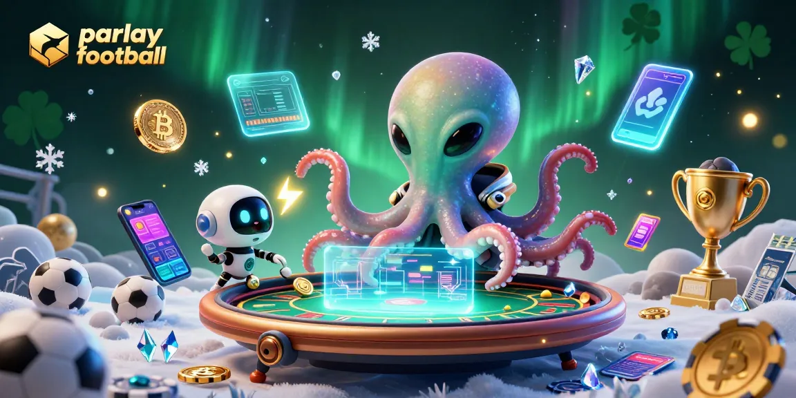 Engage in parlay football betting with our vibrant alien scene showcasing dynamic play and crypto elements.