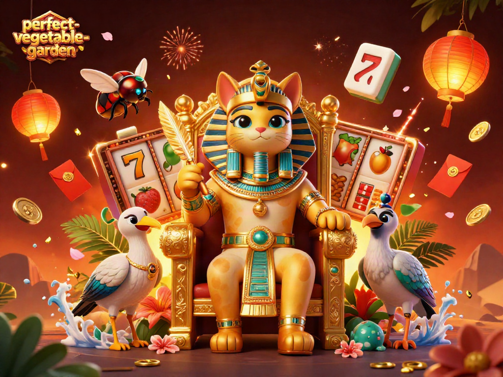 Experience thrilling slots with perfect-vegetable-garden in an exhilarating casino illustration.