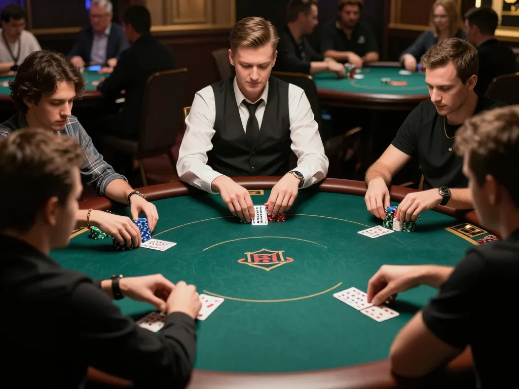 Players engaging in a heated poker game at Hitclub, showcasing strategic gameplay and excitement.